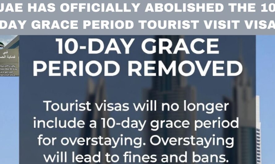 UAE 10-day grace period tourist visit visa