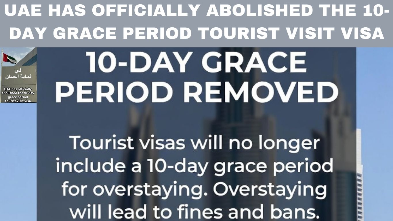 UAE 10-day grace period tourist visit visa